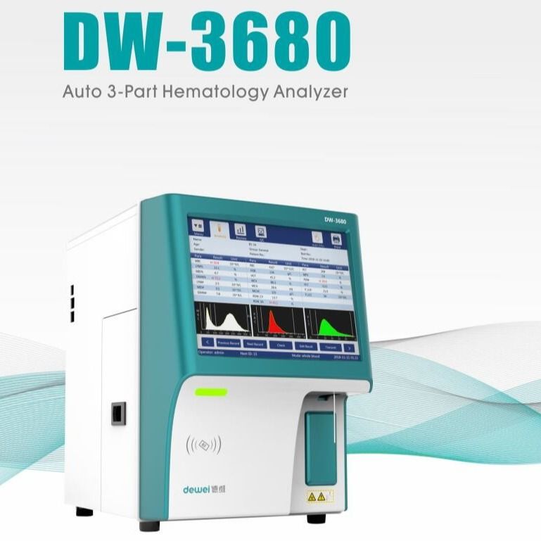 CBC Veterinary Hematology Analyzer 21 Parameters 2 Reagent 3 Part Differential Auto DW-3680